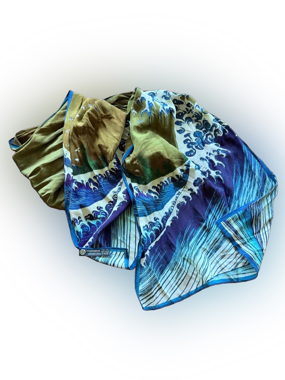 Katsushika Hokusai's Japanese The Great Wave 100% Silk Scarf Stole Cocoon House